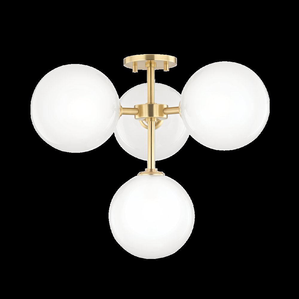 Ashleigh Semi Flush, Aged Brass. Picture 1