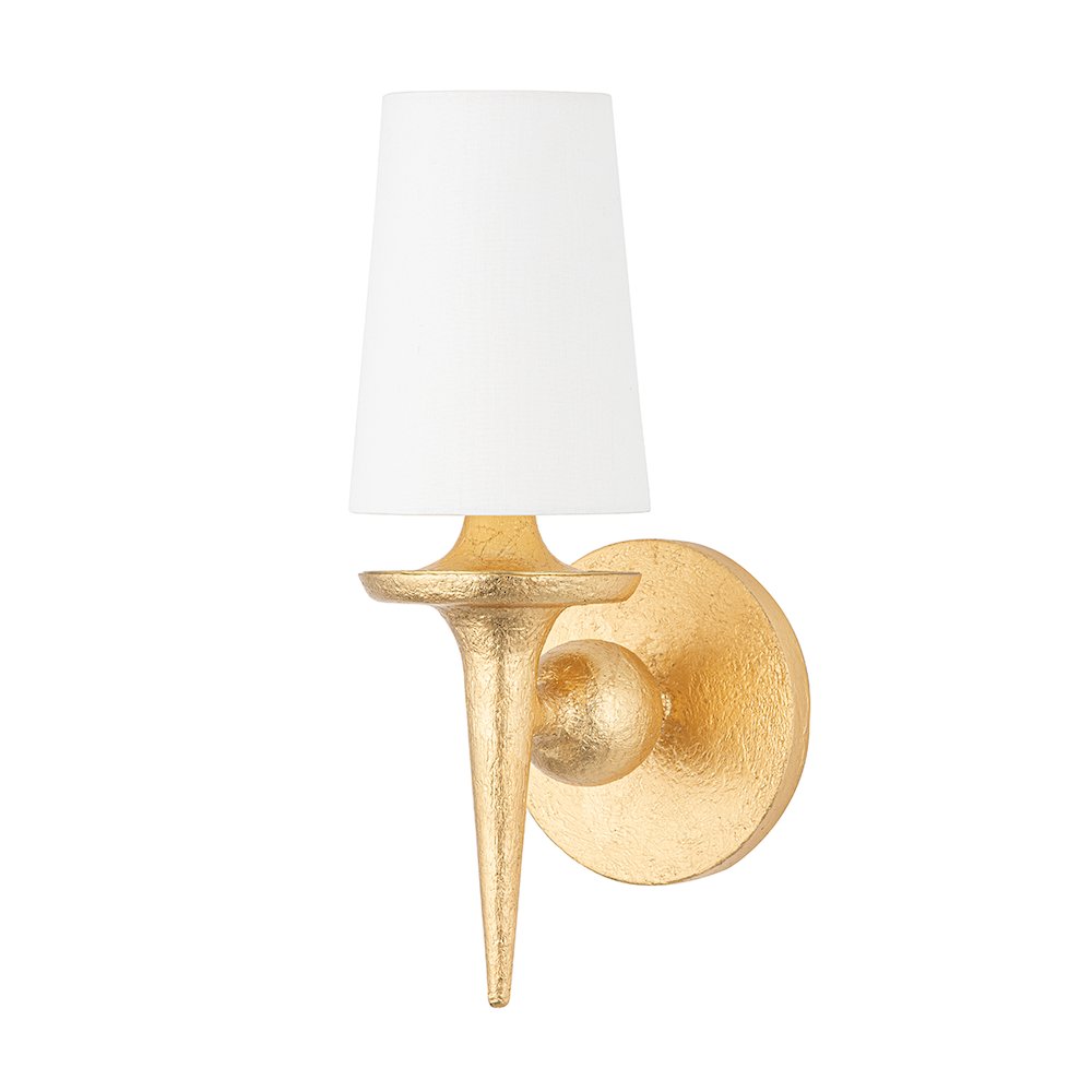 Torch Wall Sconce, Gold Leaf. Picture 1