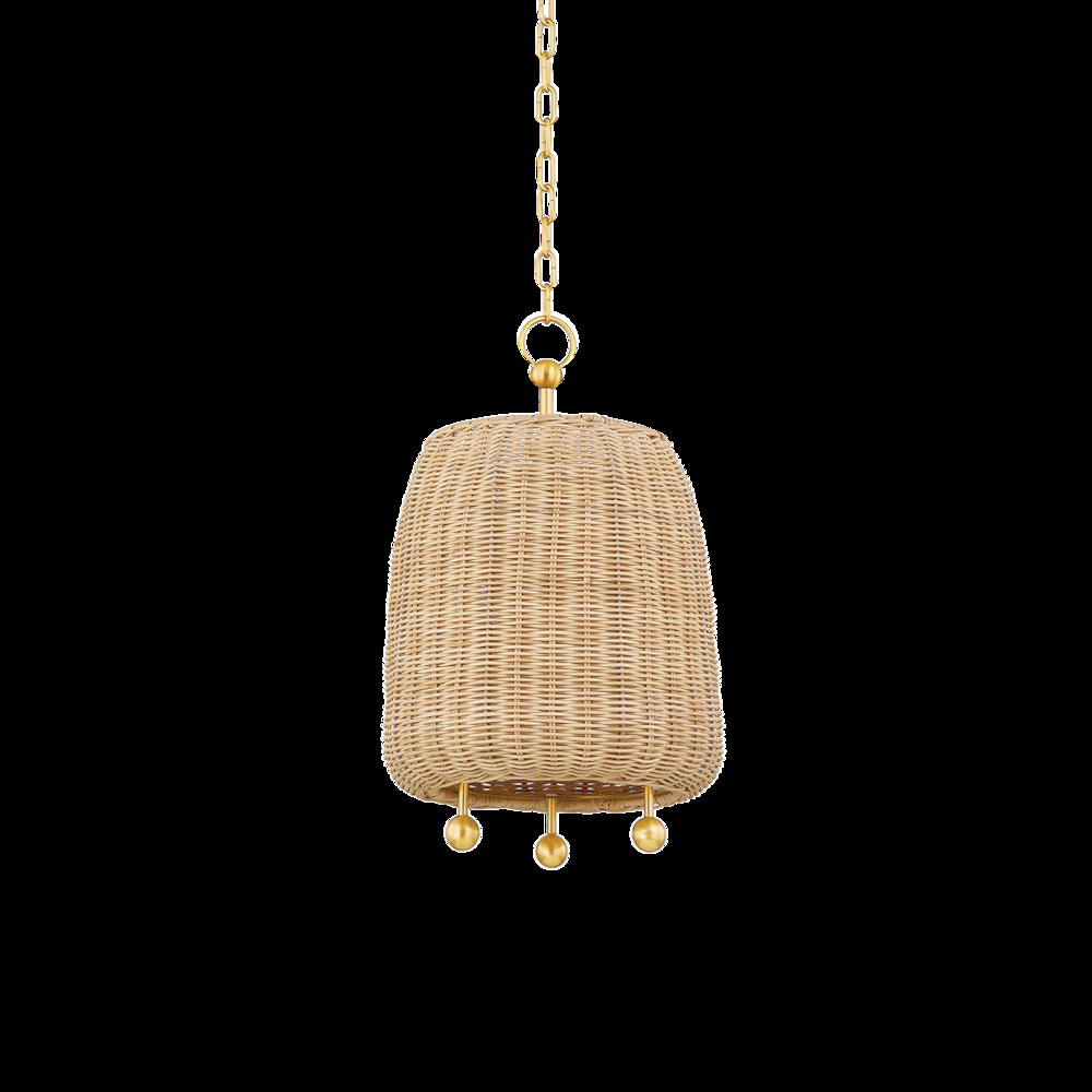 Elena Pendant, Aged Brass. Picture 1