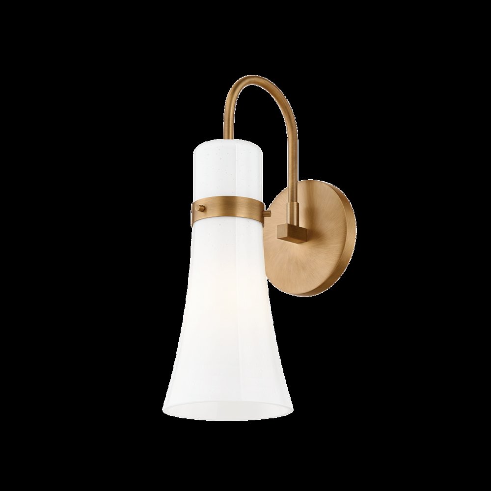 Maple Wall Sconce, Patina Brass. Picture 1
