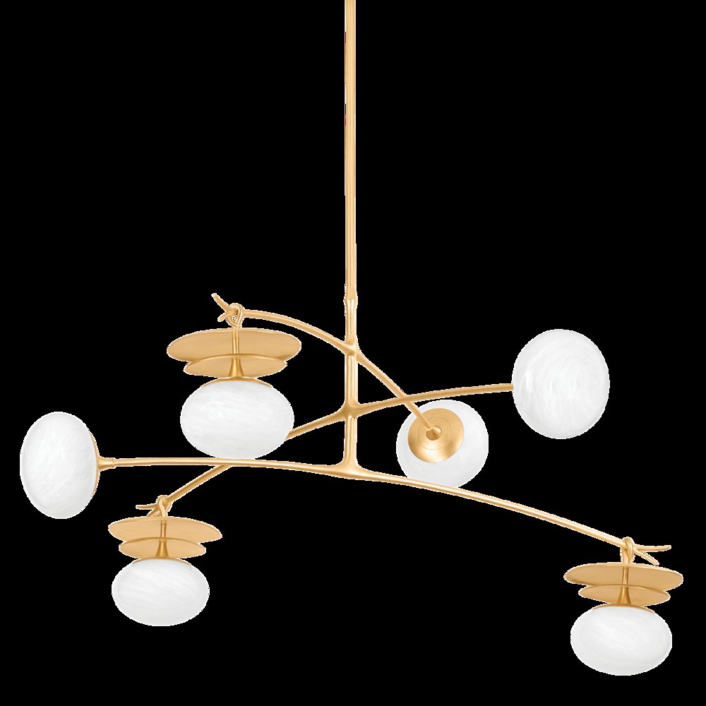 Ceylon Chandelier, Vintage Gold Leaf. Picture 1