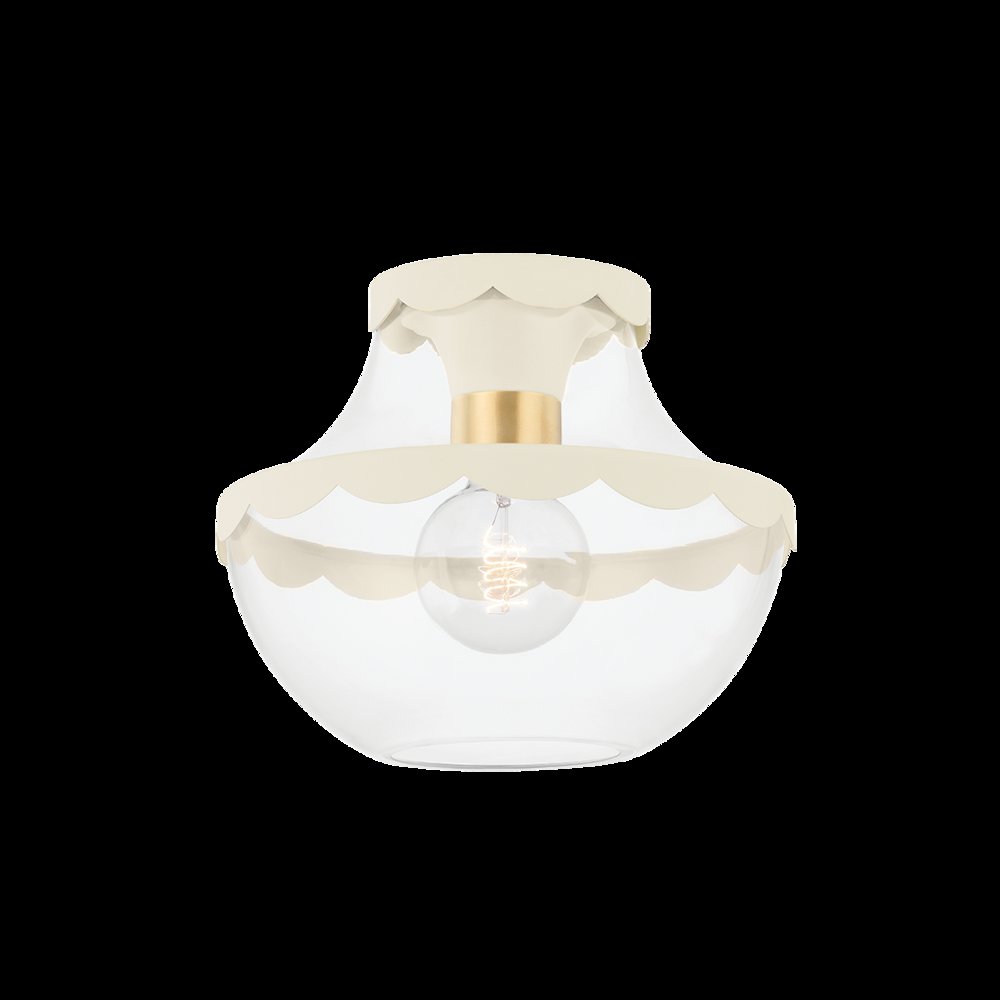 Alaina Semi Flush, Aged Brass. Picture 1