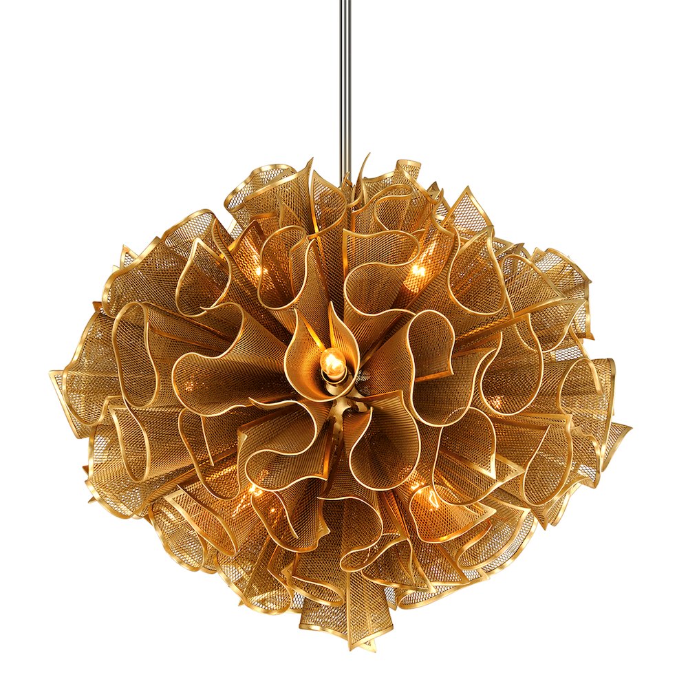 Pulse Chandelier, Gold Leaf. Picture 1