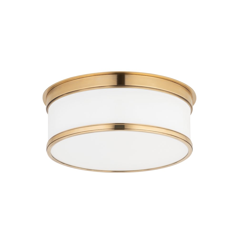 Geneva Flush Mount, Aged Brass. Picture 1