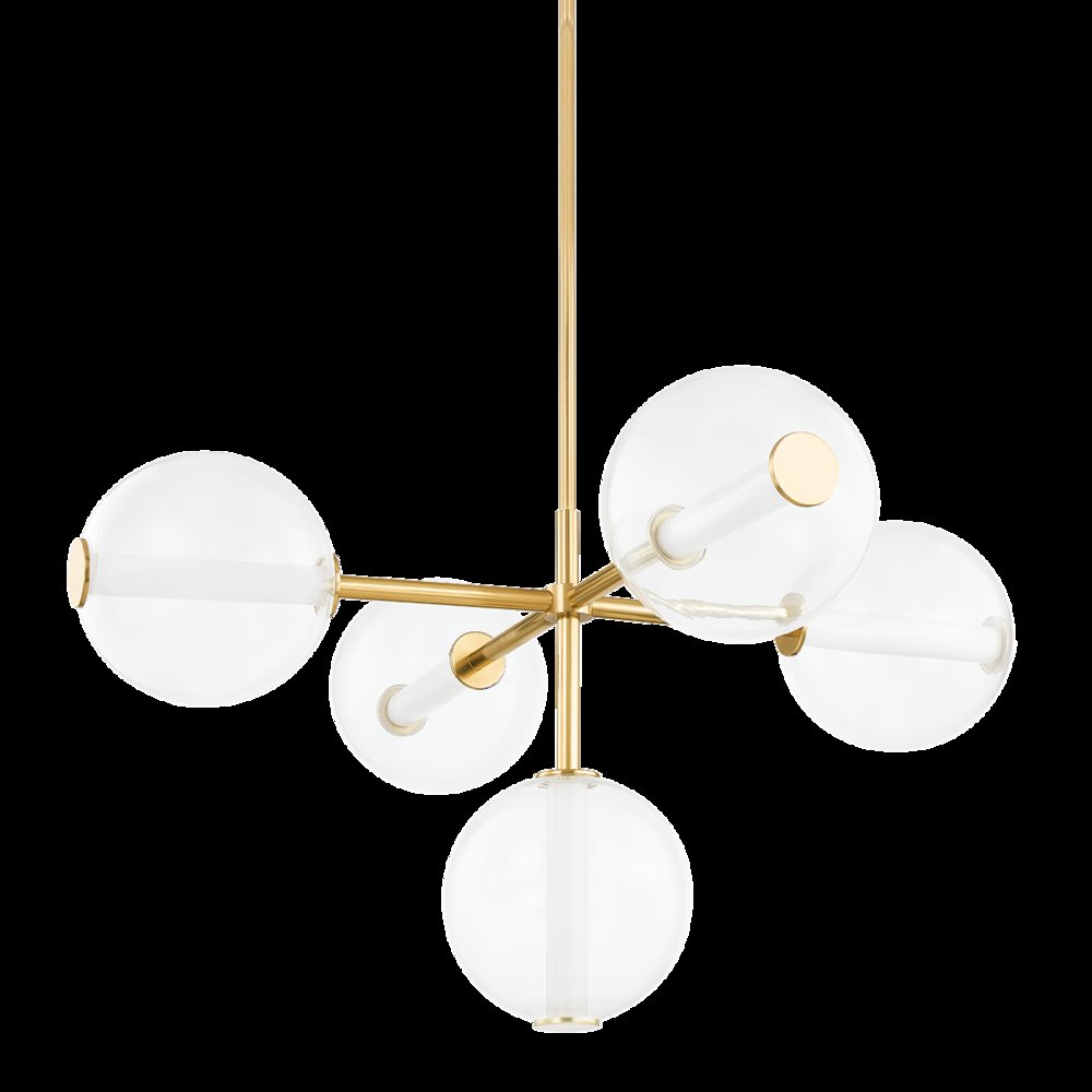 Richford Chandelier, Aged Brass. Picture 1