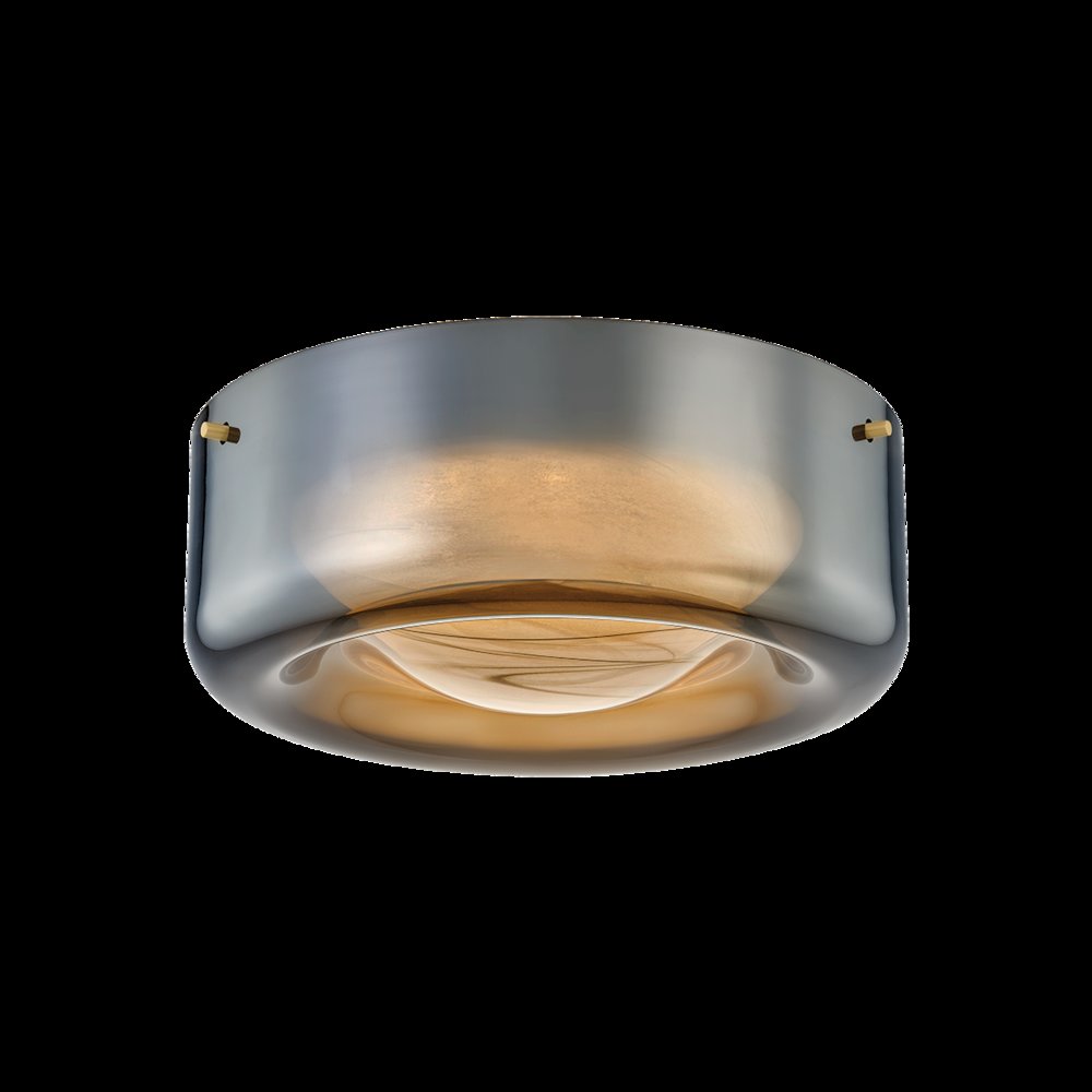 Eldred Flush Mount, Aged Brass. Picture 1