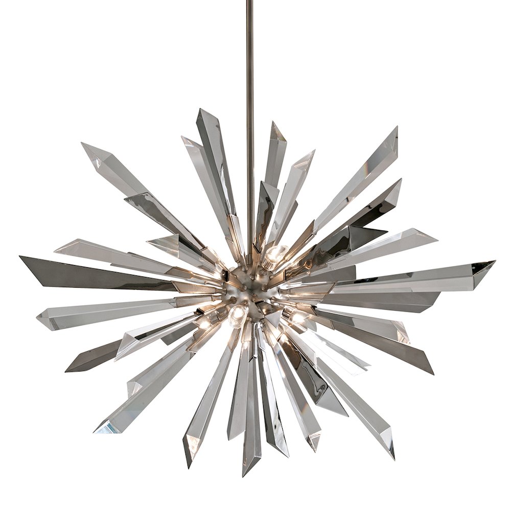Inertia Chandelier, Warm Silver Leaf. Picture 1