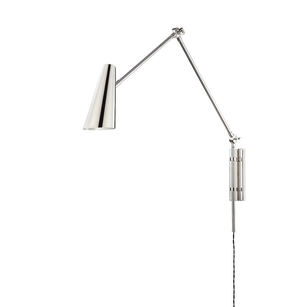 Lorne Plug-In Sconce In Polished Nickel Color. Picture 1