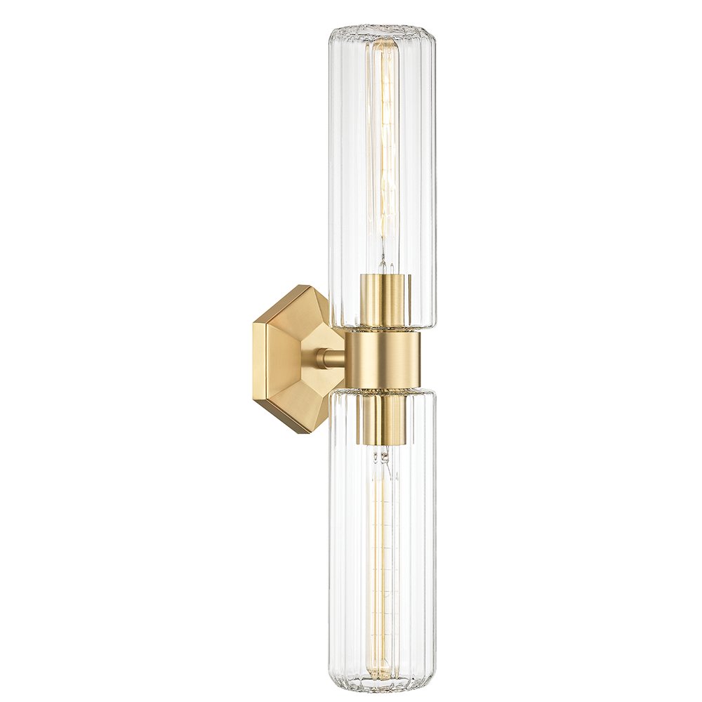 Roebling Wall Sconce, Aged Brass. Picture 1