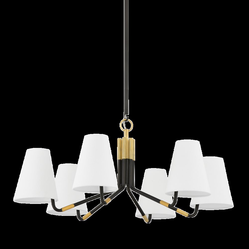 Stanwyck Chandelier, Aged Brass. Picture 1
