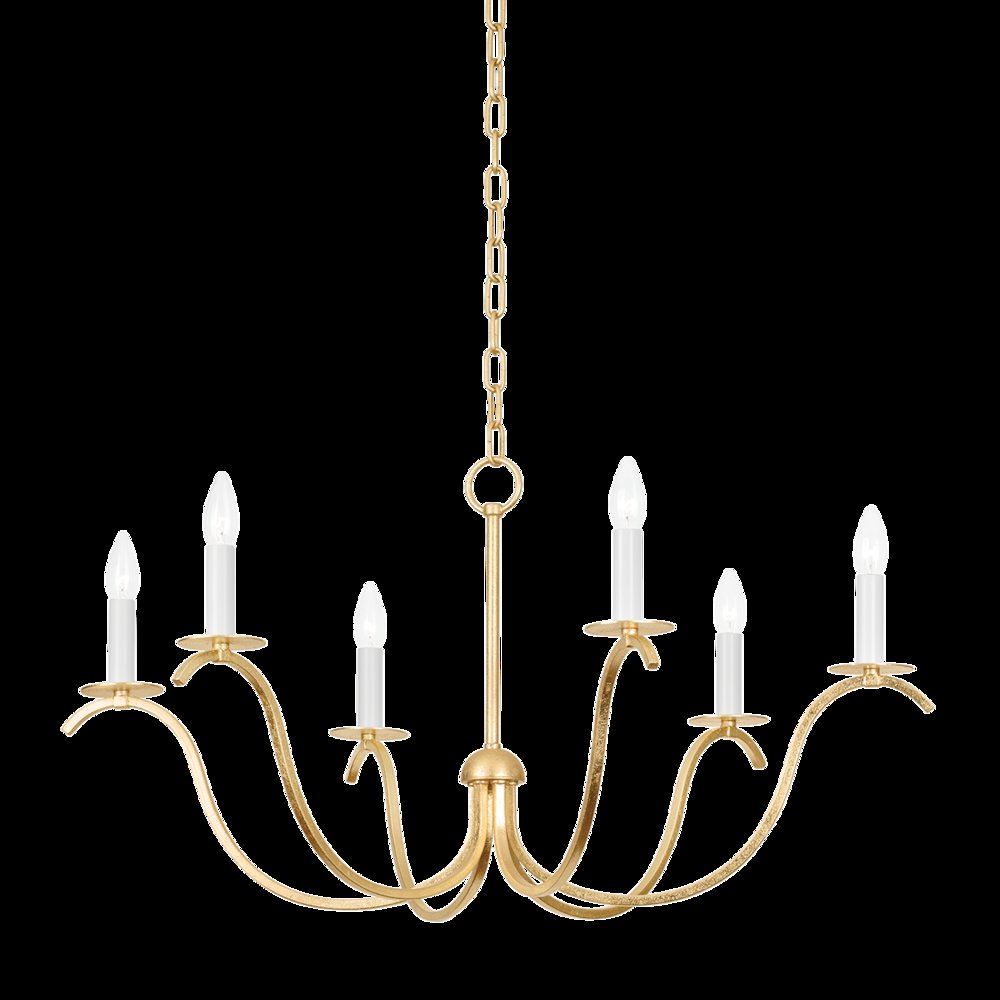 Jaclin Chandelier, Gold Leaf. Picture 1