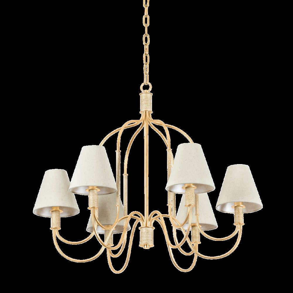 Warrensburg Chandelier, Vintage Gold Leaf. Picture 1
