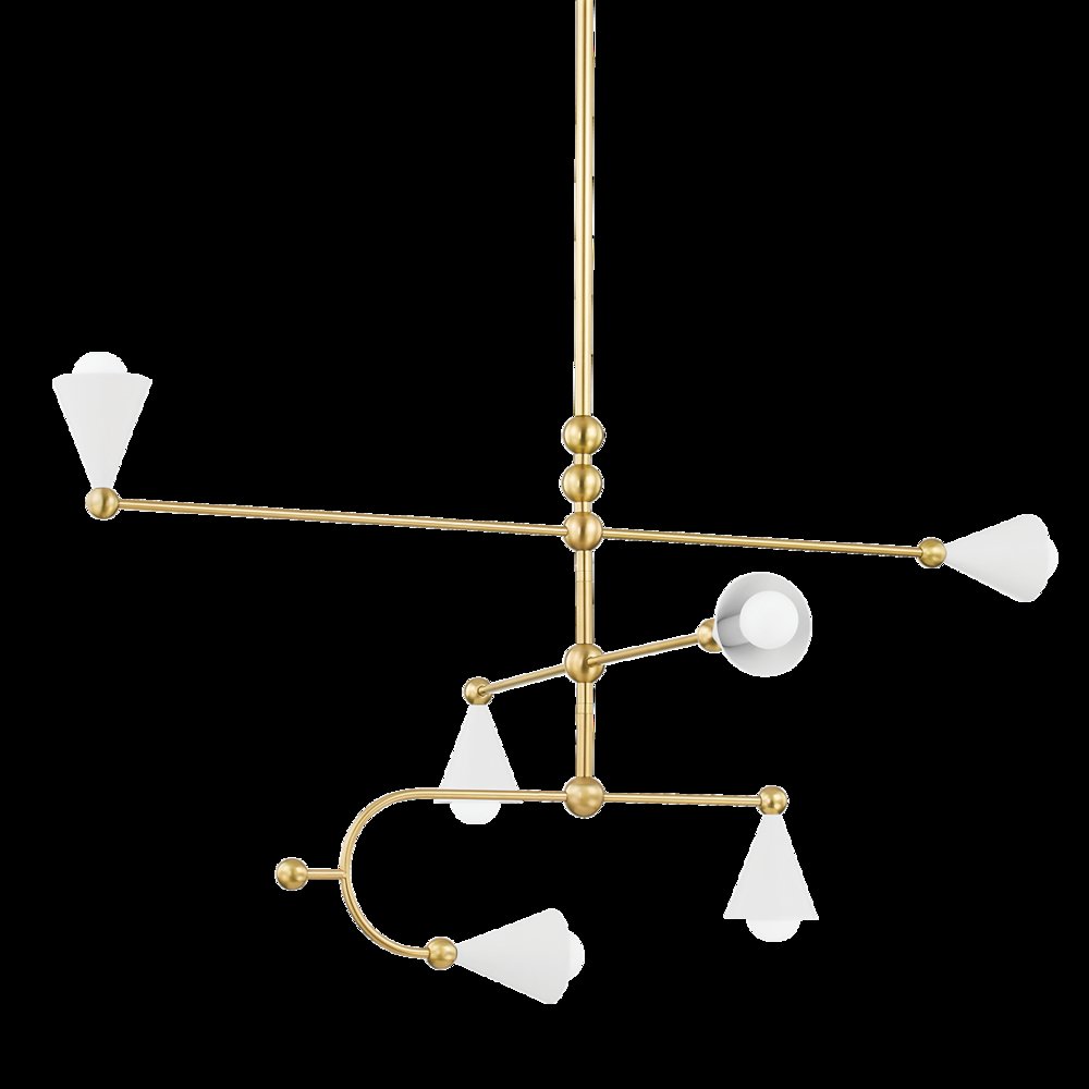 Hikari Chandelier, Aged Brass. Picture 1