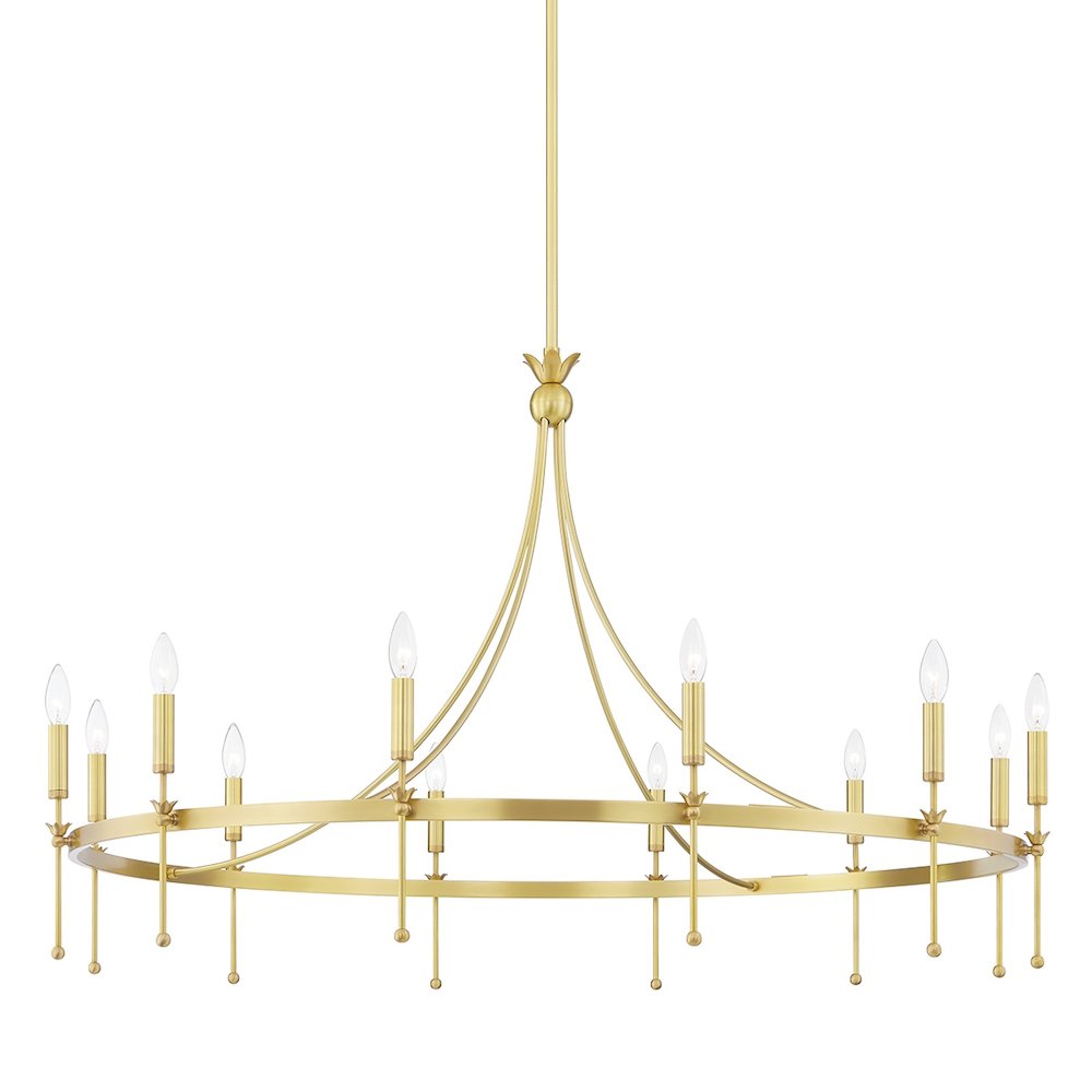 Gates Chandelier In Aged Brass Color. Picture 1