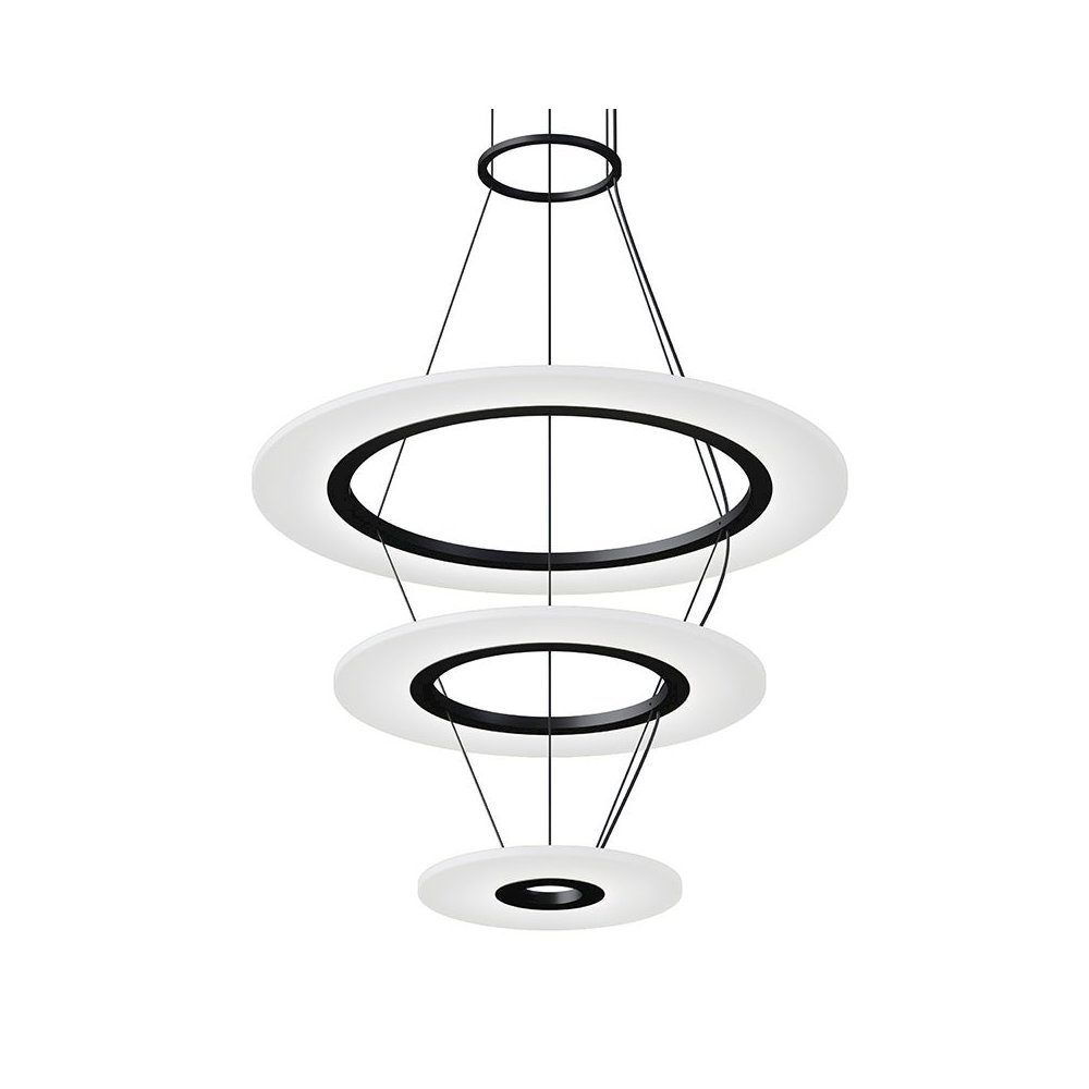 Arctic Rings Pendant, Satin Black. Picture 1