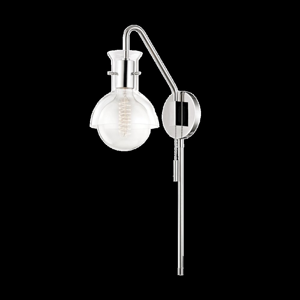 Riley Plug-In Sconce, Polished Nickel. Picture 1