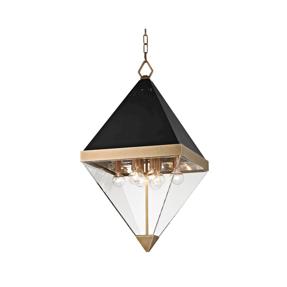 Coltrane Lantern In Aged Brass Color. Picture 1