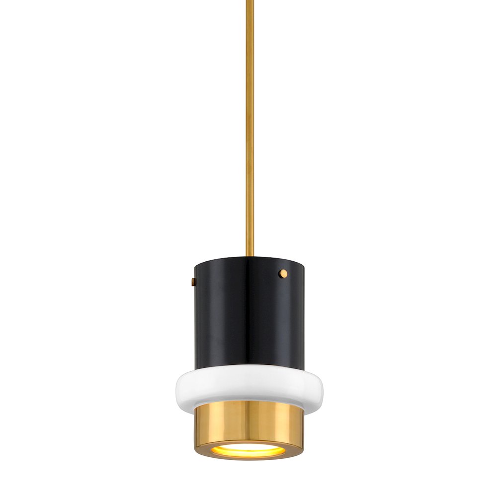 Beckenham Pendant, Vintage Polished Brass, Black Brass. Picture 1