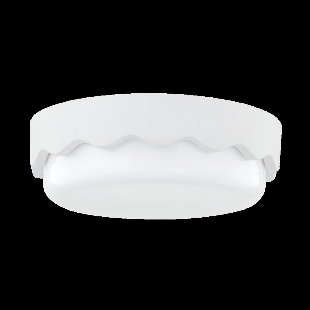 Wave Flush Mount, Ceramic Matte White. Picture 1
