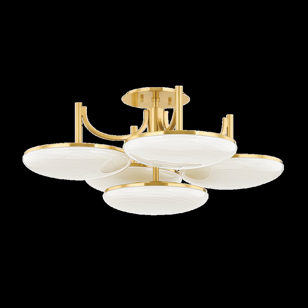 Bregman Semi Flush, Aged Brass. Picture 1