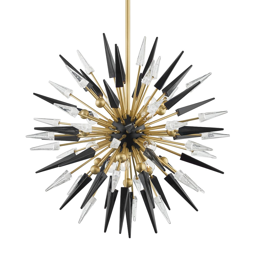 Sparta Chandelier, Aged Brass. Picture 1