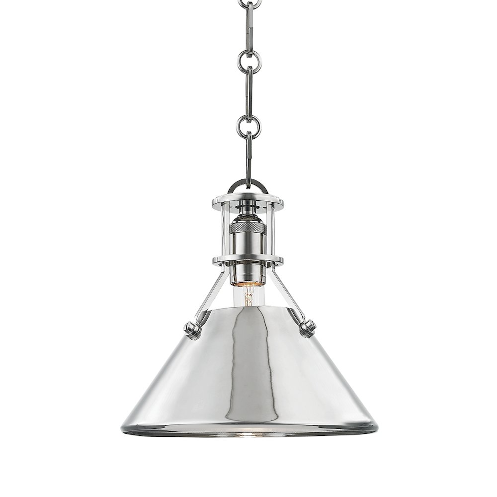 Metal No. 2 Pendant, Polished Nickel. Picture 1