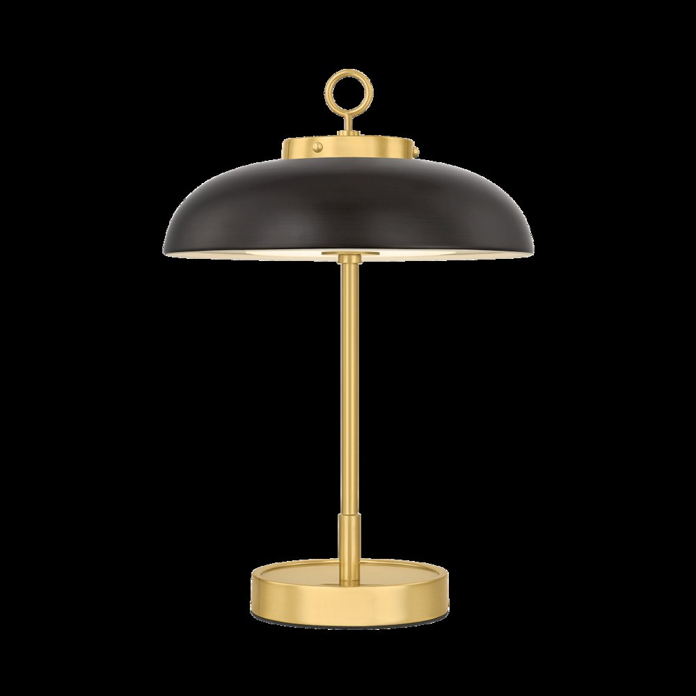 Hector Rechargeable Table Lamp, Aged Brass. Picture 1