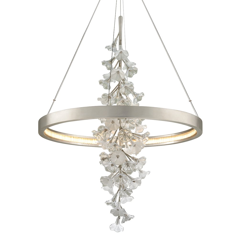 Jasmine Chandelier, Silver Leaf. Picture 1