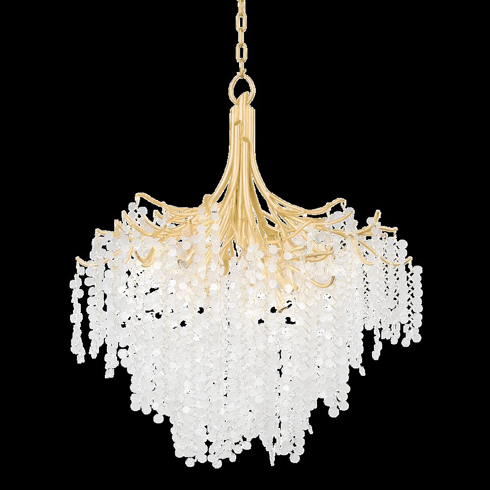 Genoa Chandelier, Gold Leaf. Picture 1