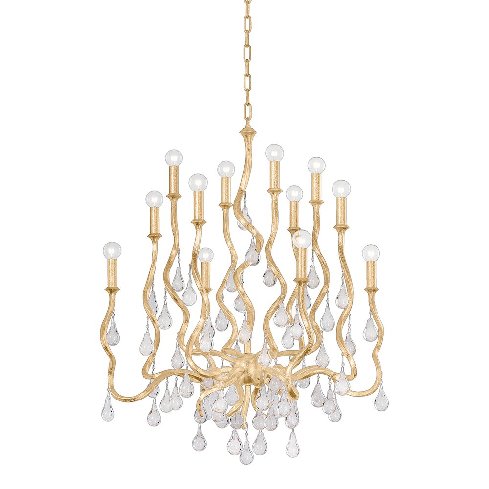 Aveline Chandelier, Gold Leaf. Picture 1