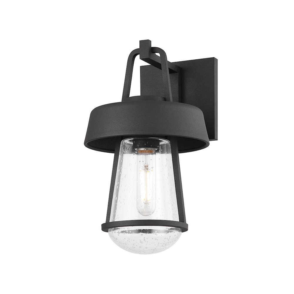 Brady Exterior Wall Sconce, Texture Black. Picture 1