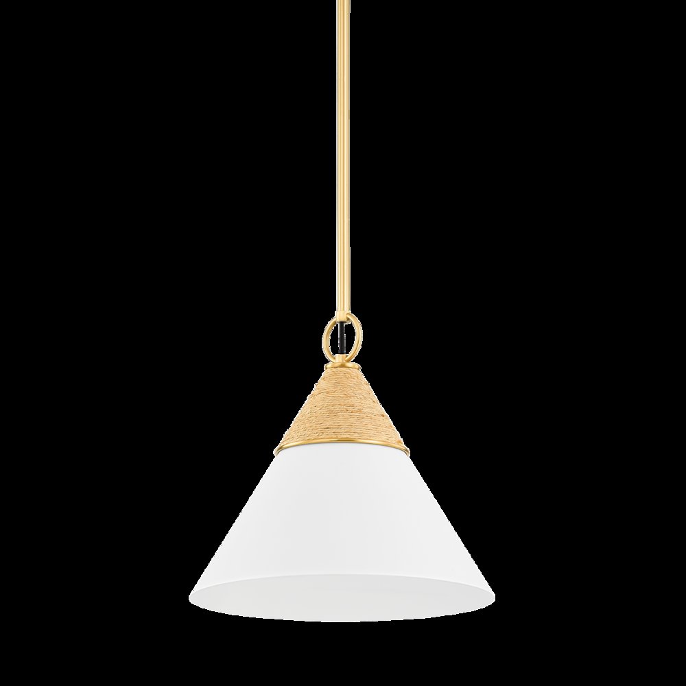 Mica Pendant, Aged Brass. Picture 1