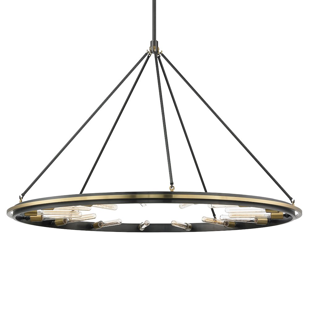 Chambers Chandelier, Aged Brass, Old Bronze. Picture 1