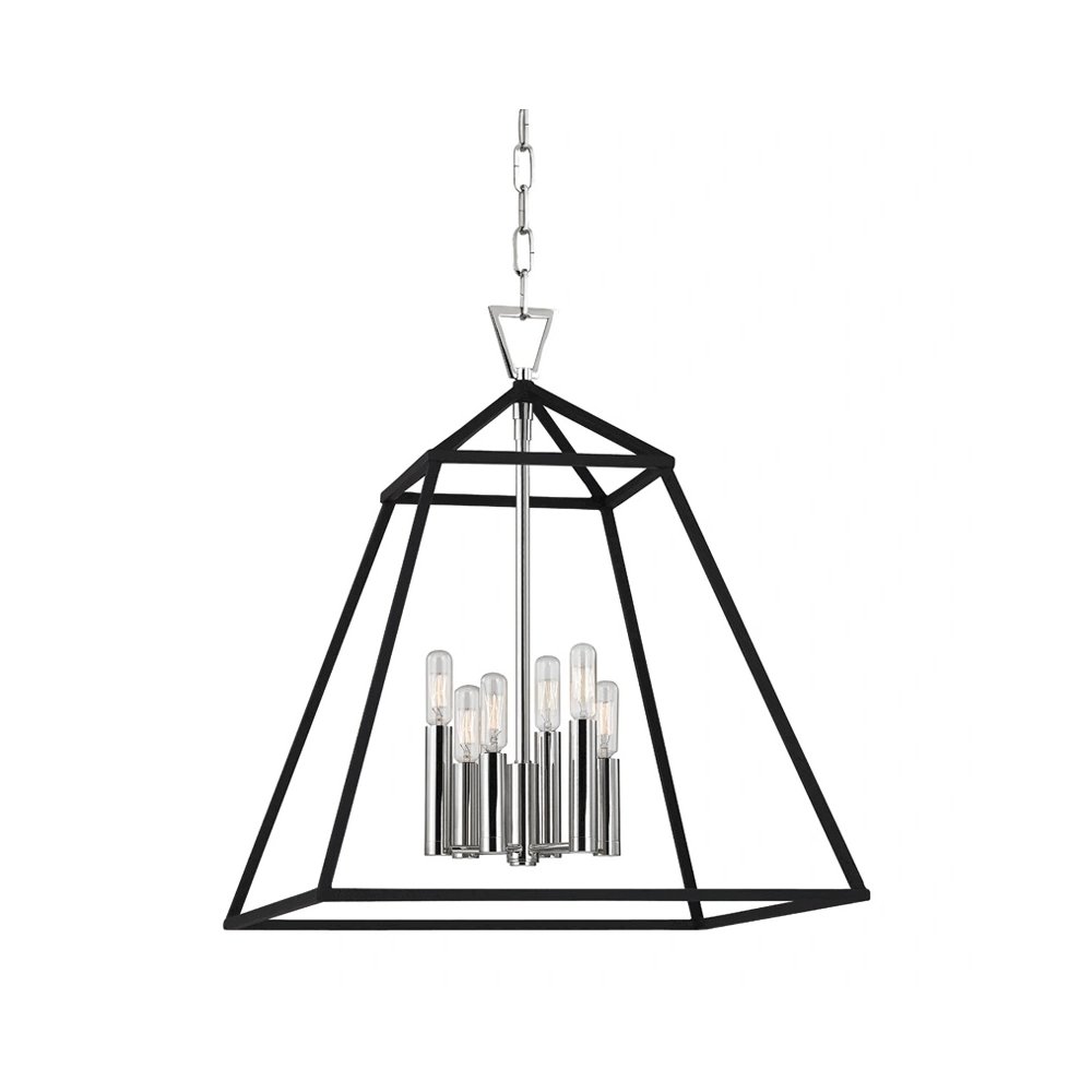 Webster Pendant In Polished Nickel Color. Picture 1