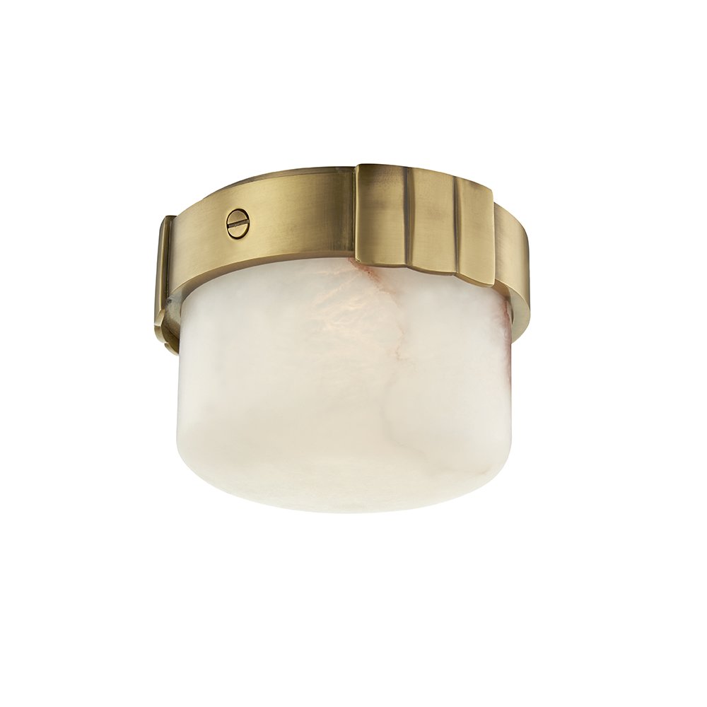 Beckett Flush Mount, Aged Brass. Picture 1