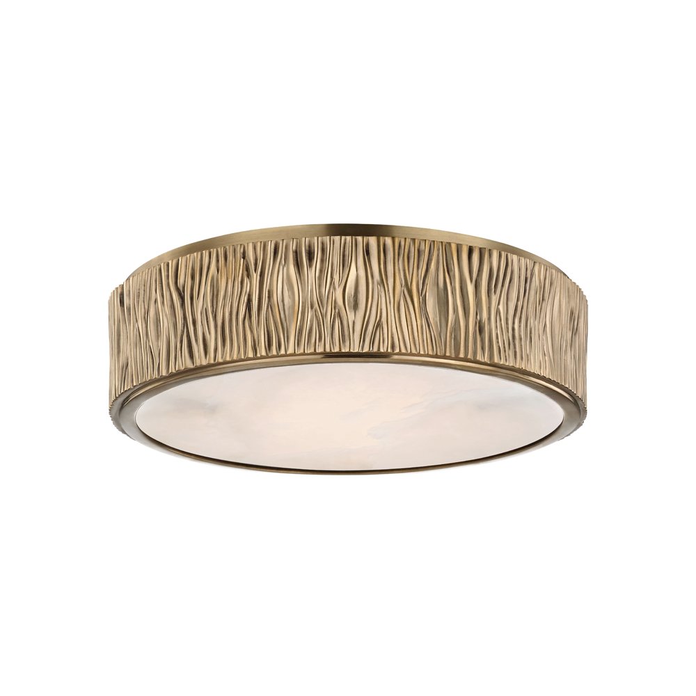 Crispin Flush Mount, Aged Brass. Picture 1