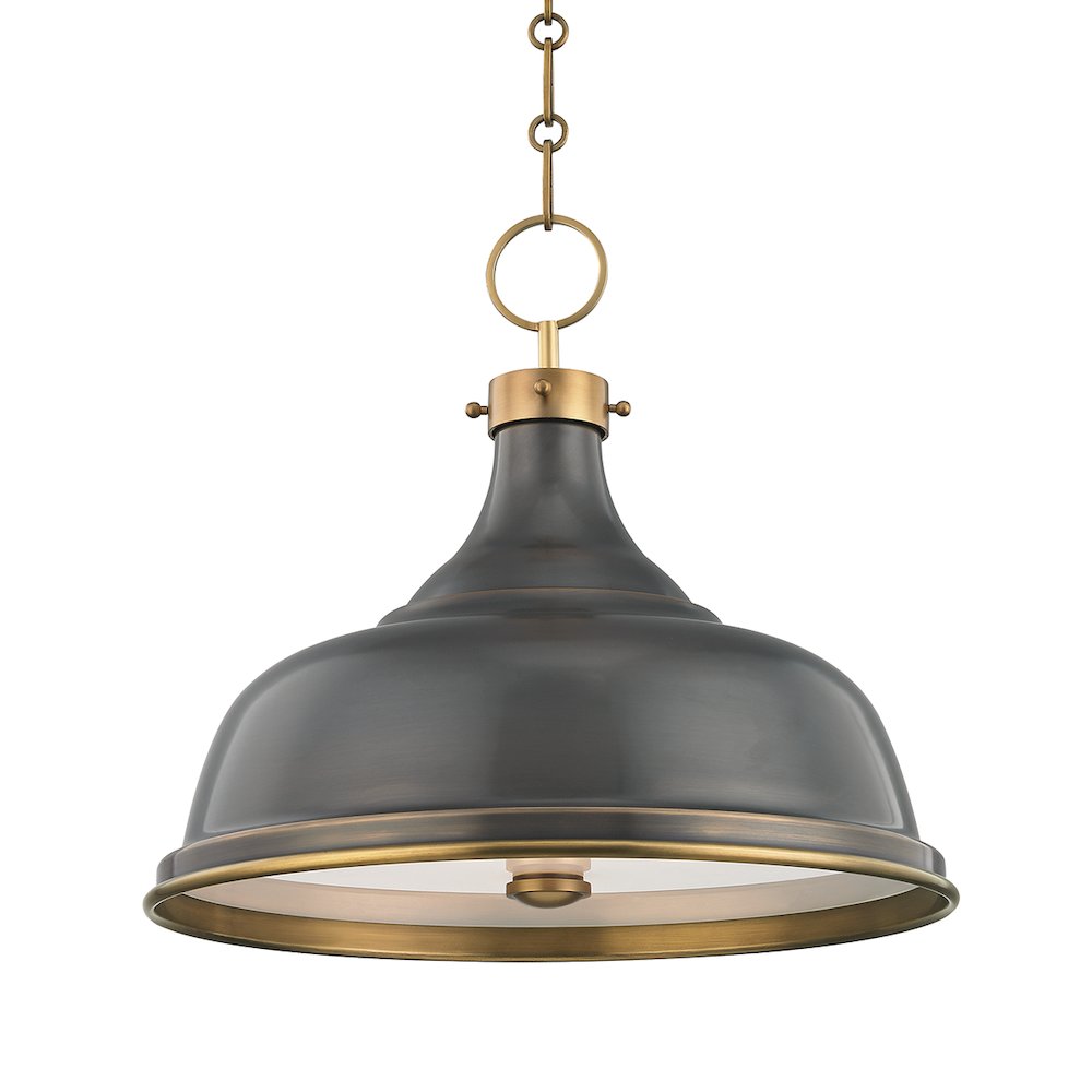 Metal No. 1 Pendant, Aged Brass, Distressed Bronze. Picture 1
