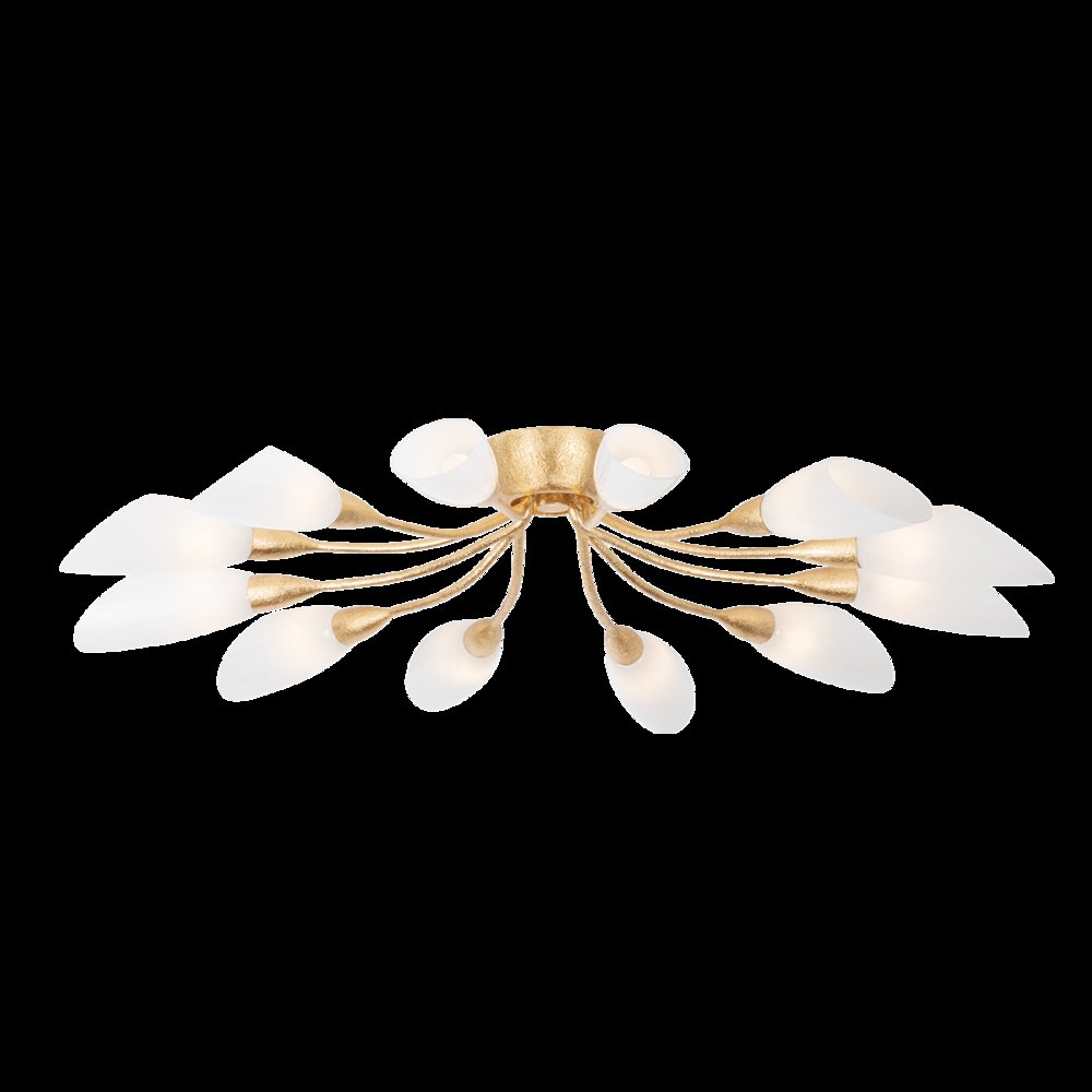 Enfield Semi Flush, Vintage Gold Leaf. Picture 1