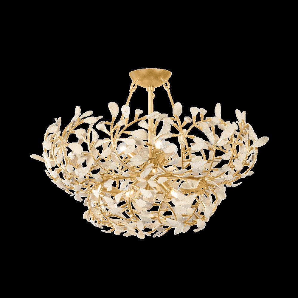 Maybrook Chandelier, Vintage Gold Leaf. Picture 1