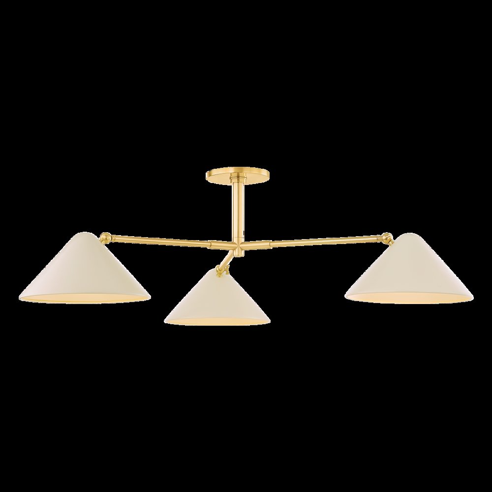 Sonja Semi Flush, Aged Brass. Picture 1