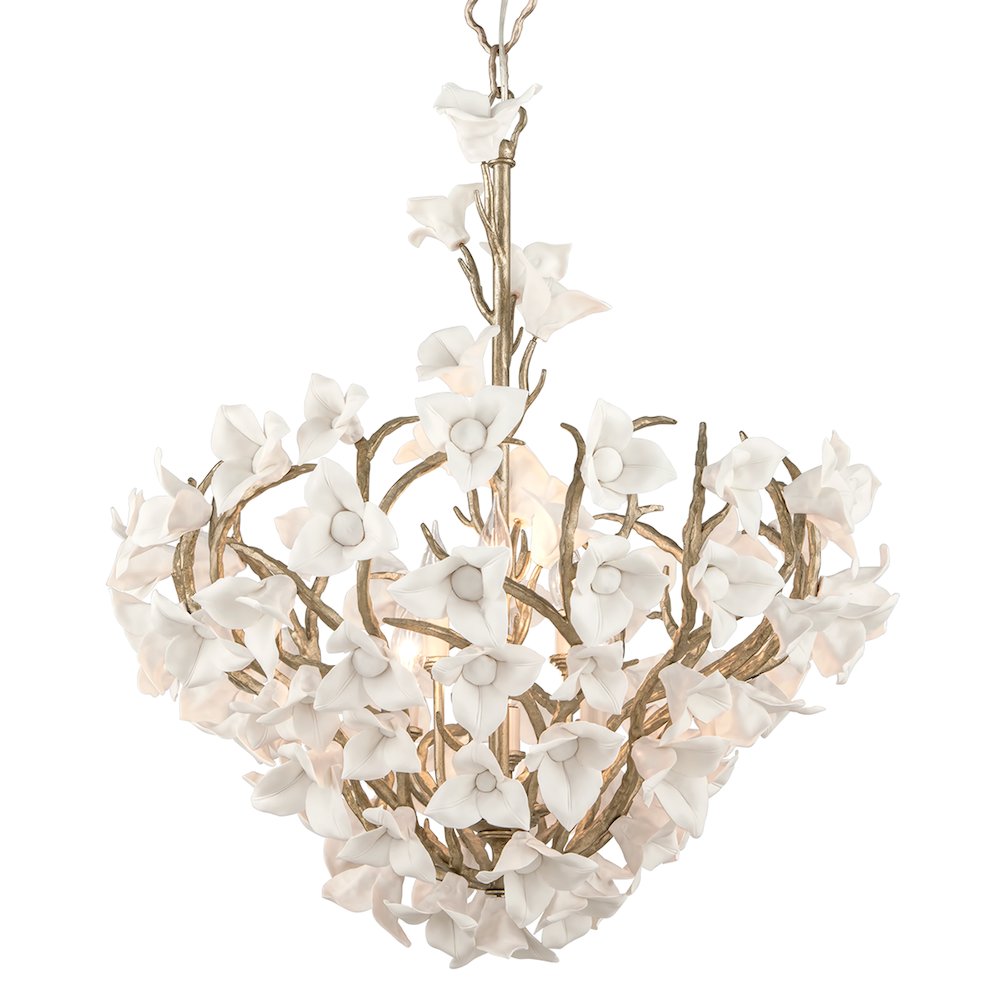 Lily Chandelier, Stria Gold Leaf. Picture 1