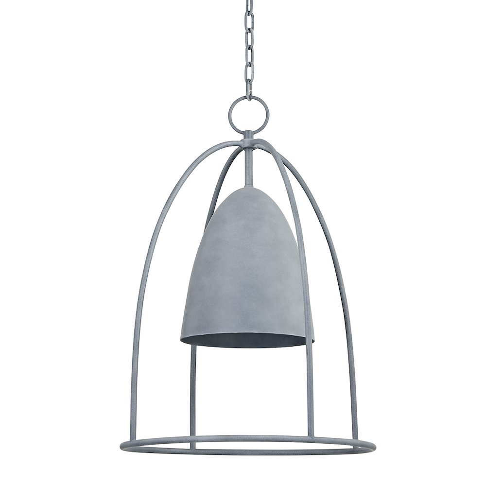 Wisteria Exterior Pendant, Weathered Zinc. Picture 1