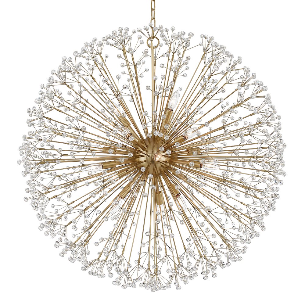 Dunkirk Chandelier, Aged Brass. Picture 1