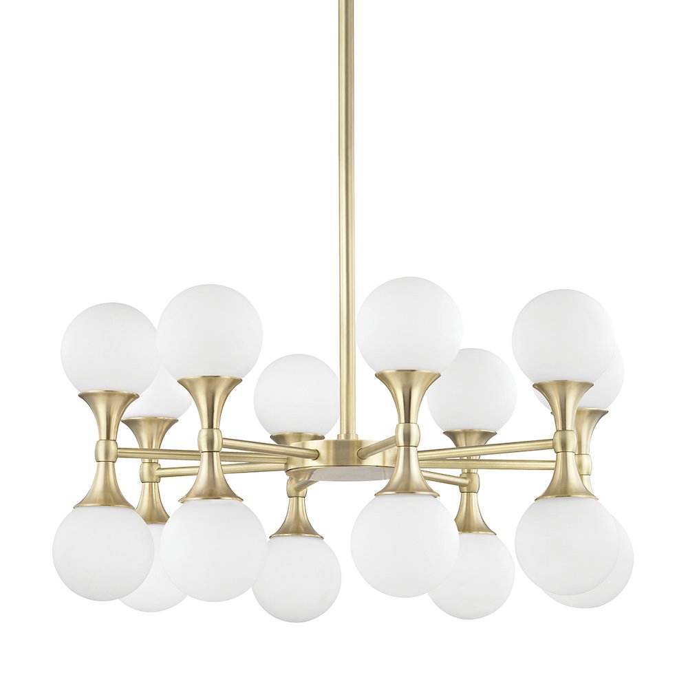 Astoria Chandelier, Aged Brass. Picture 1