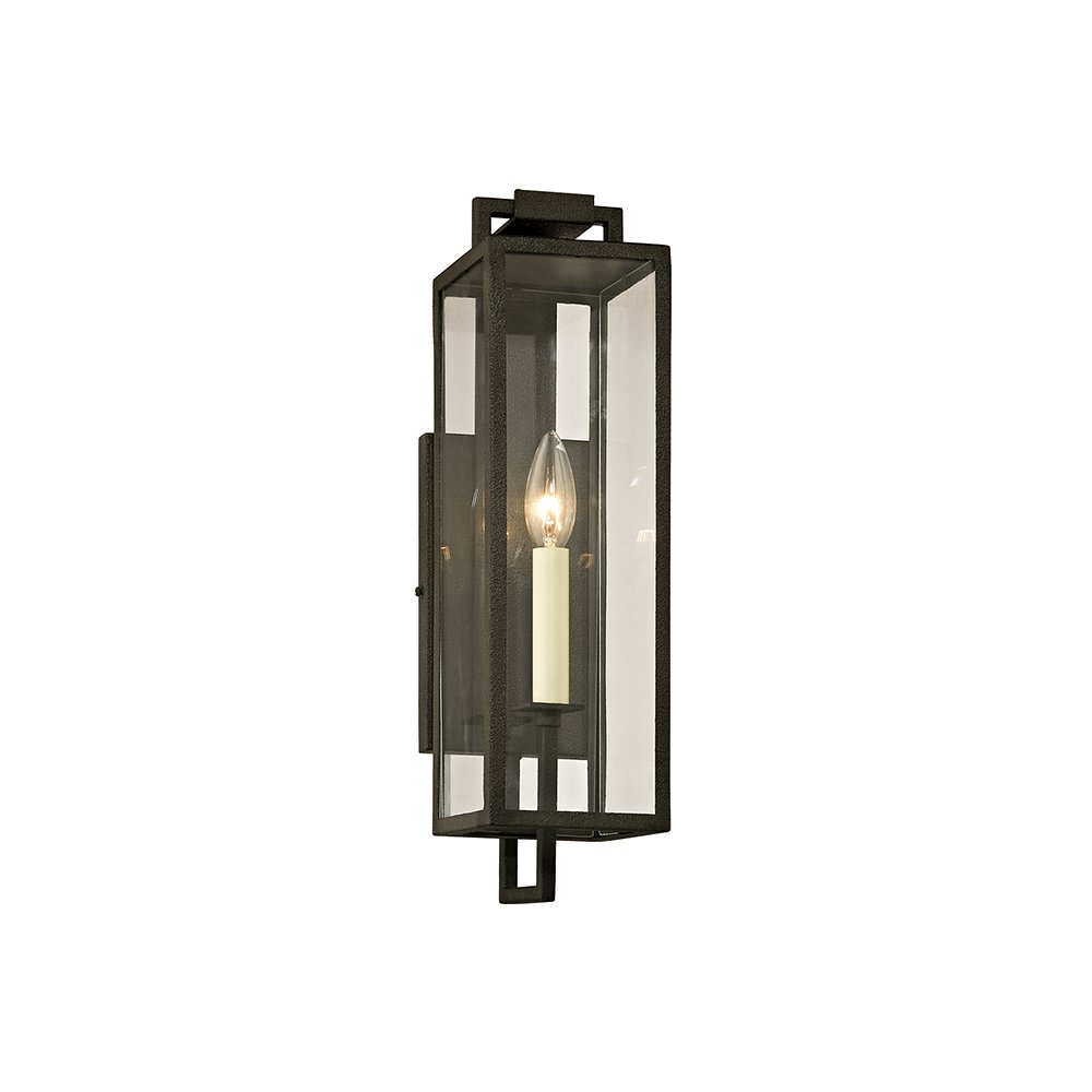 Beckham Exterior Wall Sconce, Forged Iron. Picture 1