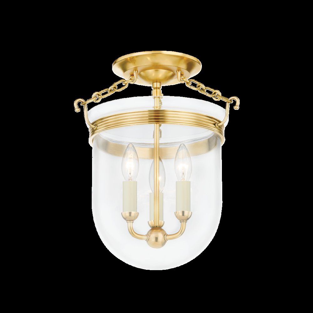 Rousham Semi Flush, Aged Brass. Picture 1
