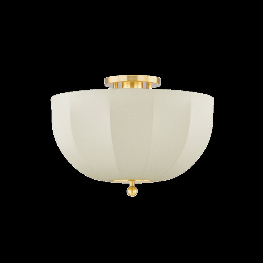 Meshelle Flush Mount, Aged Brass. Picture 1