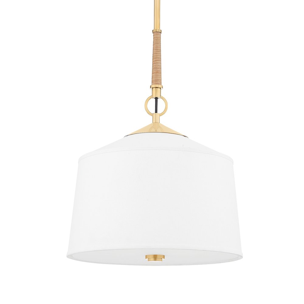 White Plains Pendant In Aged Brass Color. Picture 1