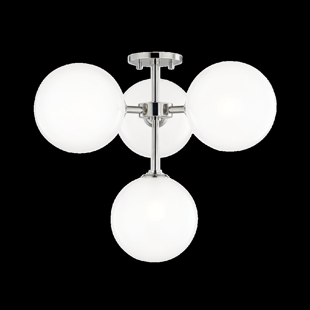 Ashleigh Semi Flush, Polished Nickel. Picture 1