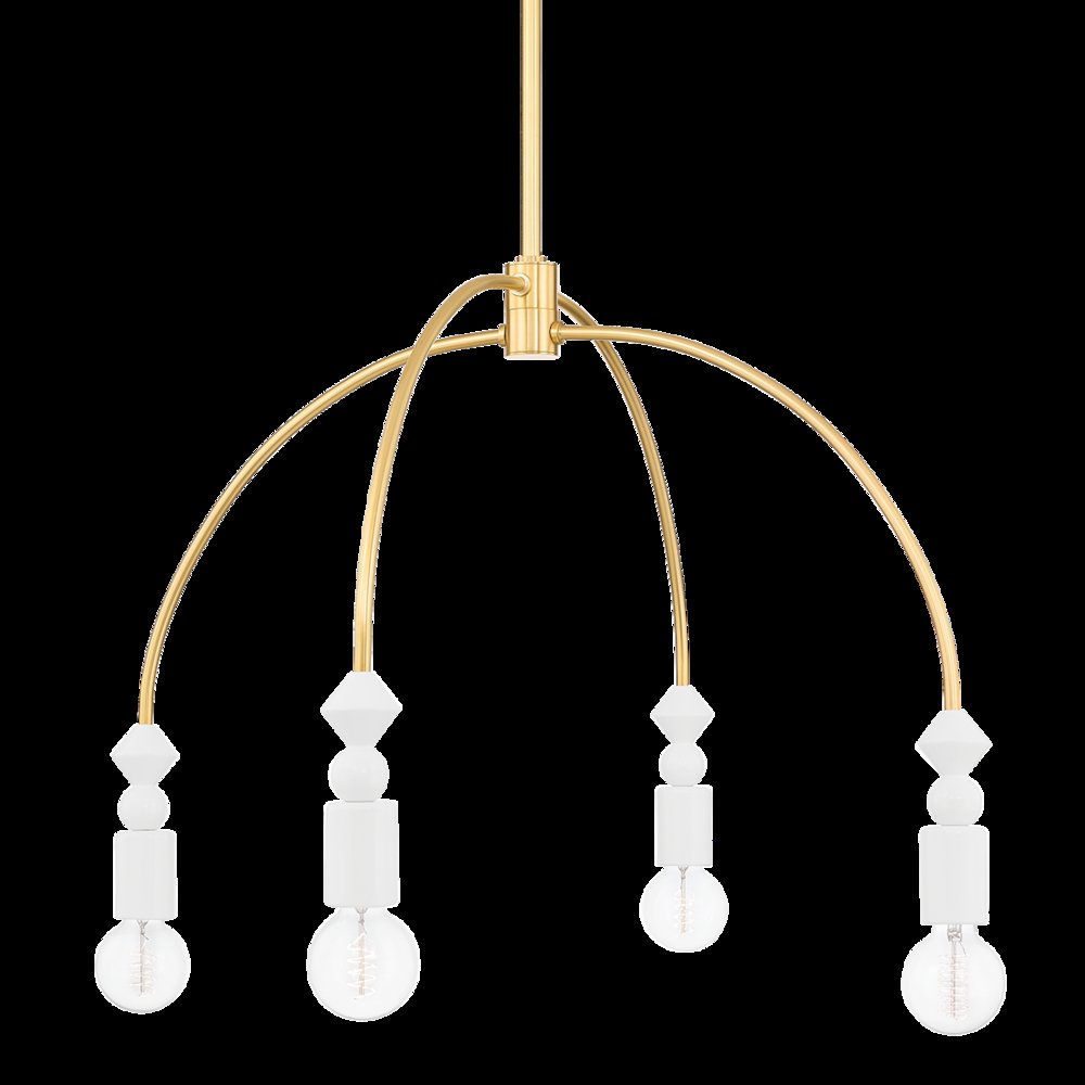 Flora Chandelier, Aged Brass. Picture 1